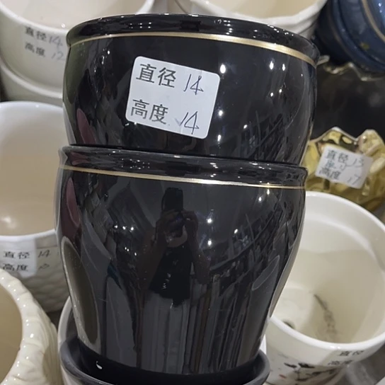 多肉绿植陶瓷花盆9.9包邮，有孔