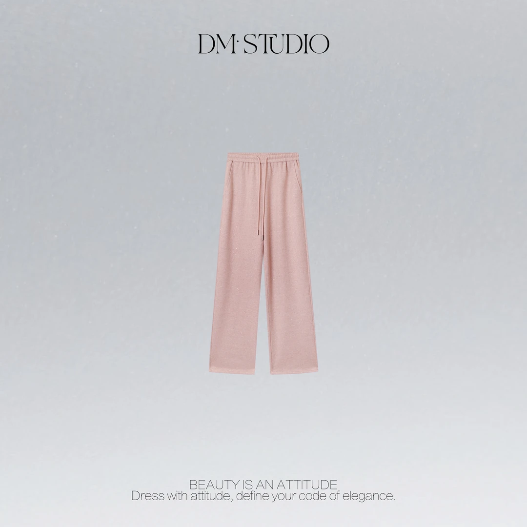 DEDM•STUDIO/气质百搭高级感显瘦细闪亮片拖地长裤2509KZ/QS303