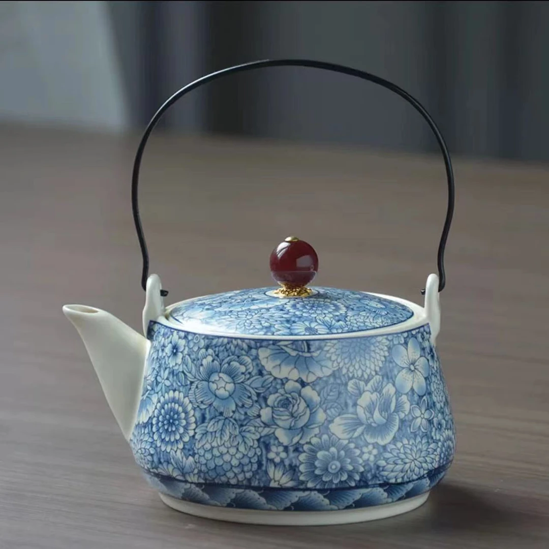 青花提梁壶功夫茶具陶瓷泡茶壶