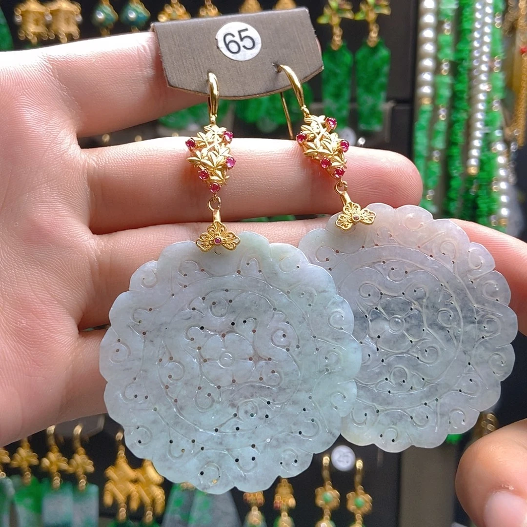 翡翠未镶嵌耳饰翡翠