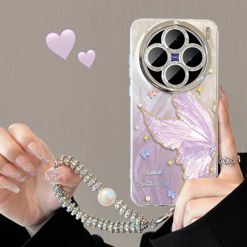 适用vivox200s手机壳羽纱vivo全包镜头x200ultra女pro高颜值蝴蝶