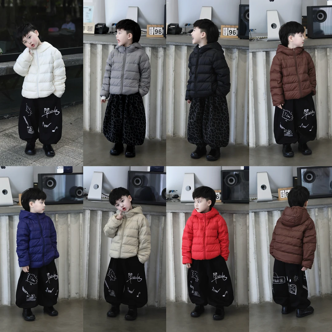 【jimmy妈专属】90白鸭绒儿童连帽秋冬保暖纯色轻薄羽绒服TZH0009
