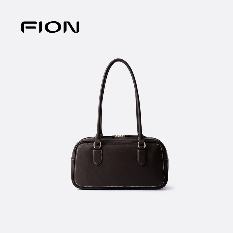 Fion/菲安妮【高定款】真皮保龄球包单肩斜挎手提包FAAFVNG057