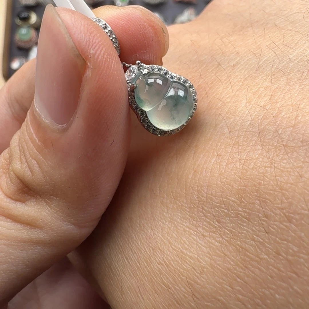 翡翠银S925镶嵌戒指天然缅甸翡翠A货