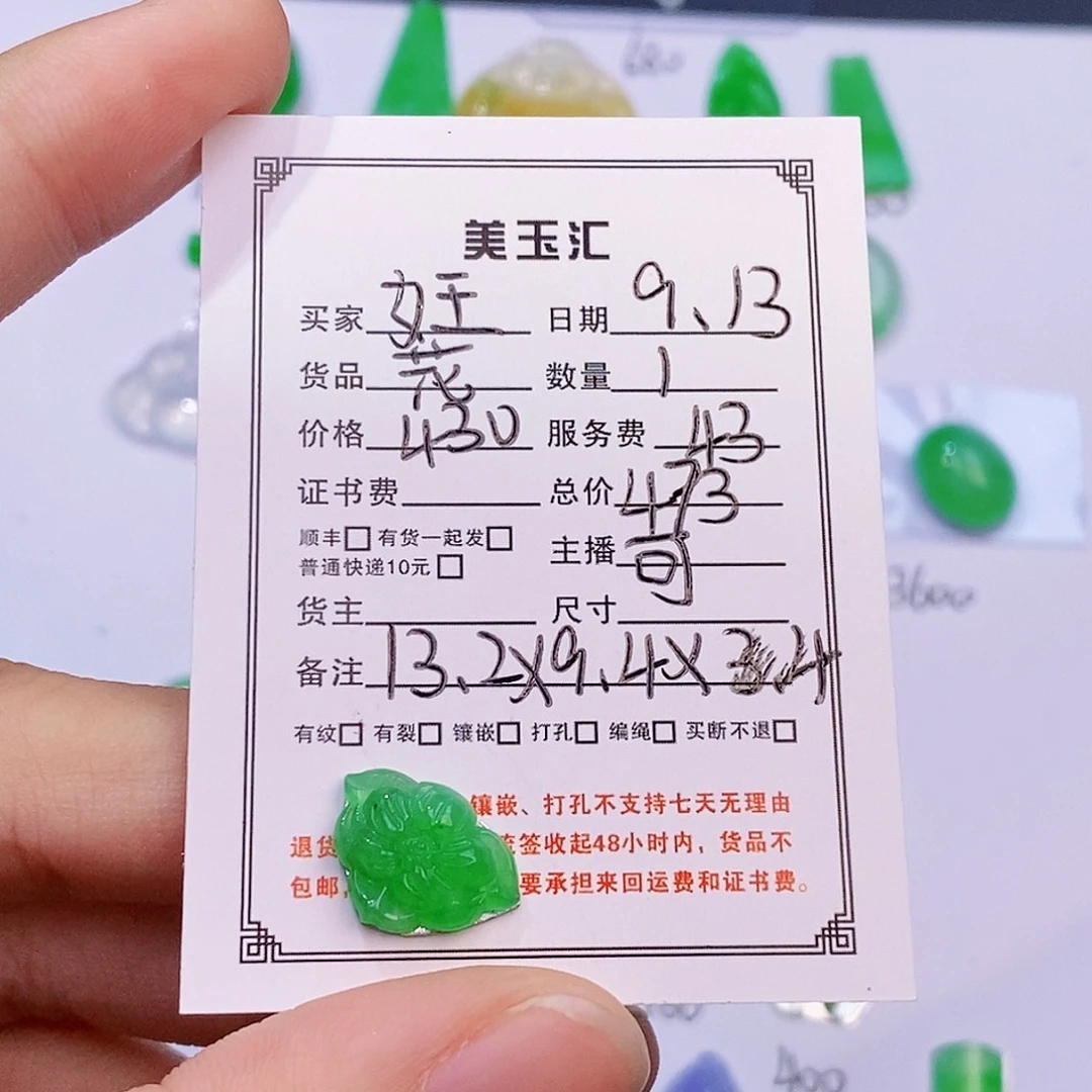 女***棚未镶嵌翡翠耳饰裸石