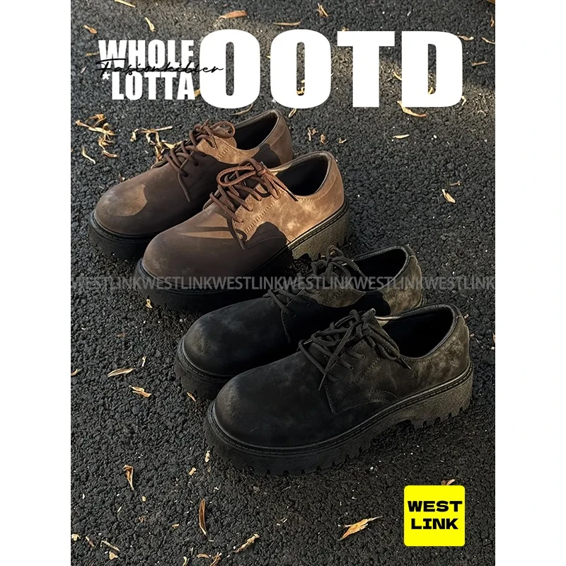 WesTlinK‘Cleanfit’德比鞋男款复古潮鞋厚底增高皮鞋小众百搭男鞋