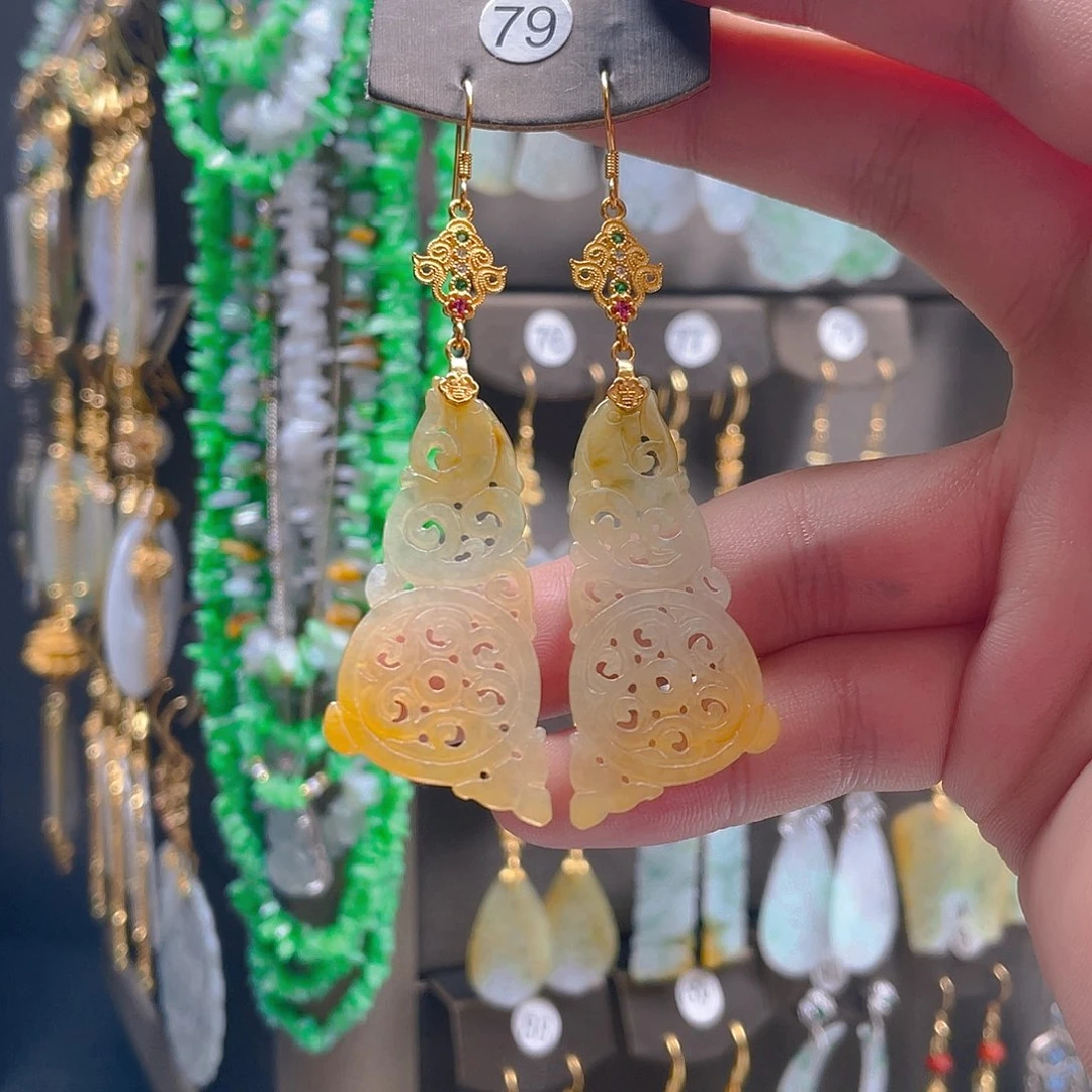 翡翠未镶嵌耳饰翡翠