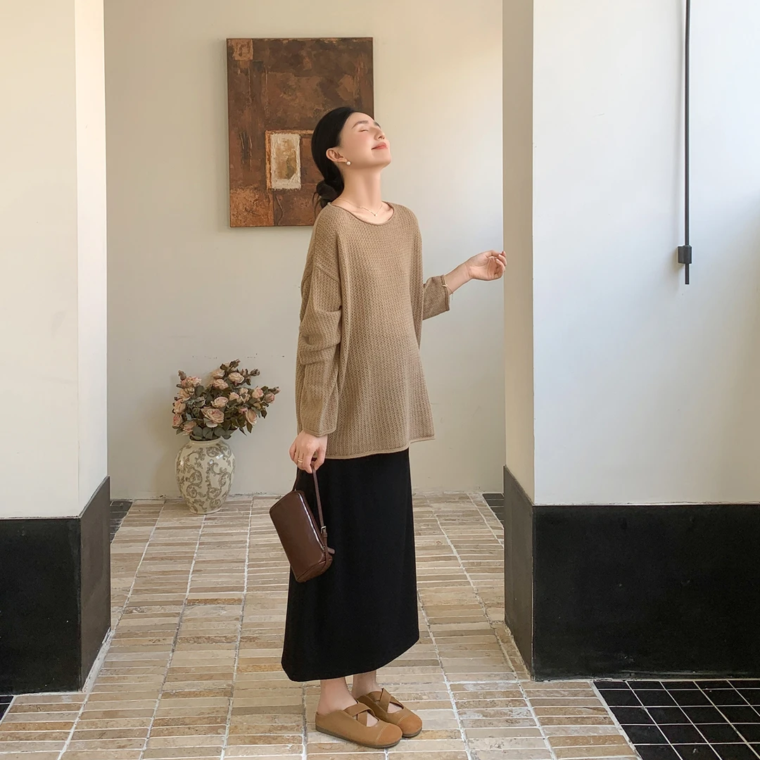 ZMA孕妇装【镂空针织上衣】春秋套氛围感穿搭孕妇包臀半身裙秋款