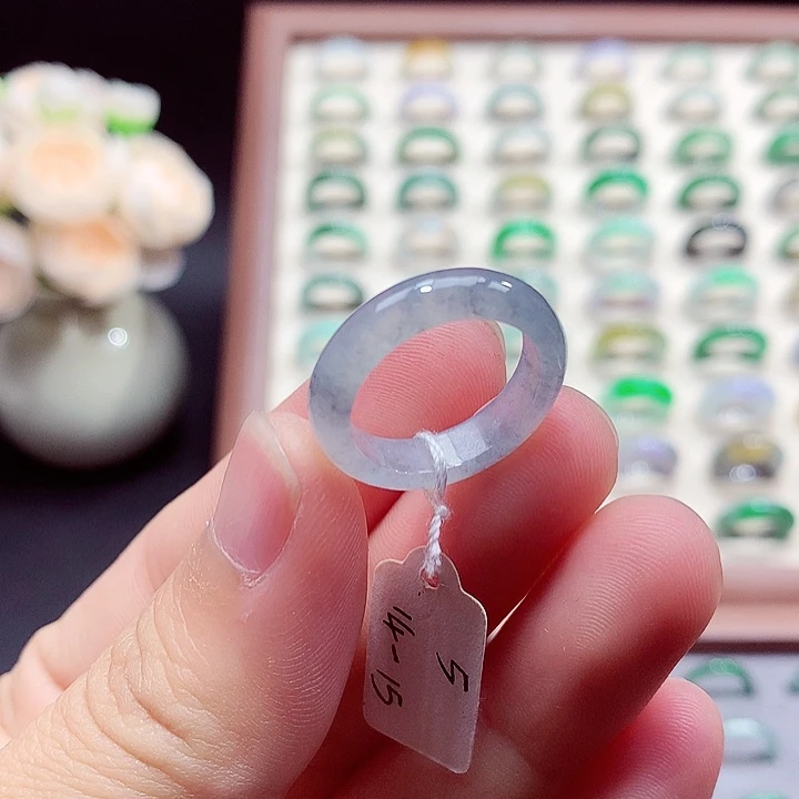 翡翠未镶嵌戒指14-15号