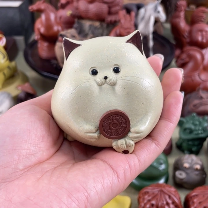 紫砂茶宠紫砂招财猫