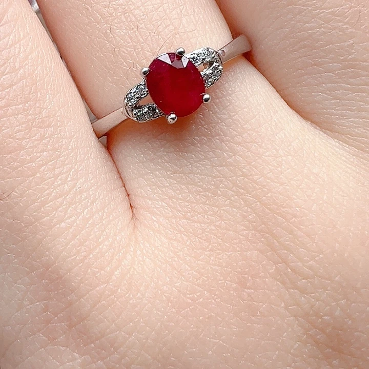 红宝石银S925镶嵌戒指