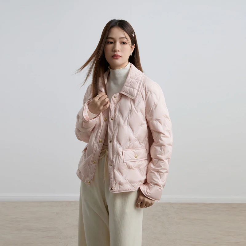 【小余专属】独束微胖MM大码女装波浪线羽绒服鸭绒外套23DS84107