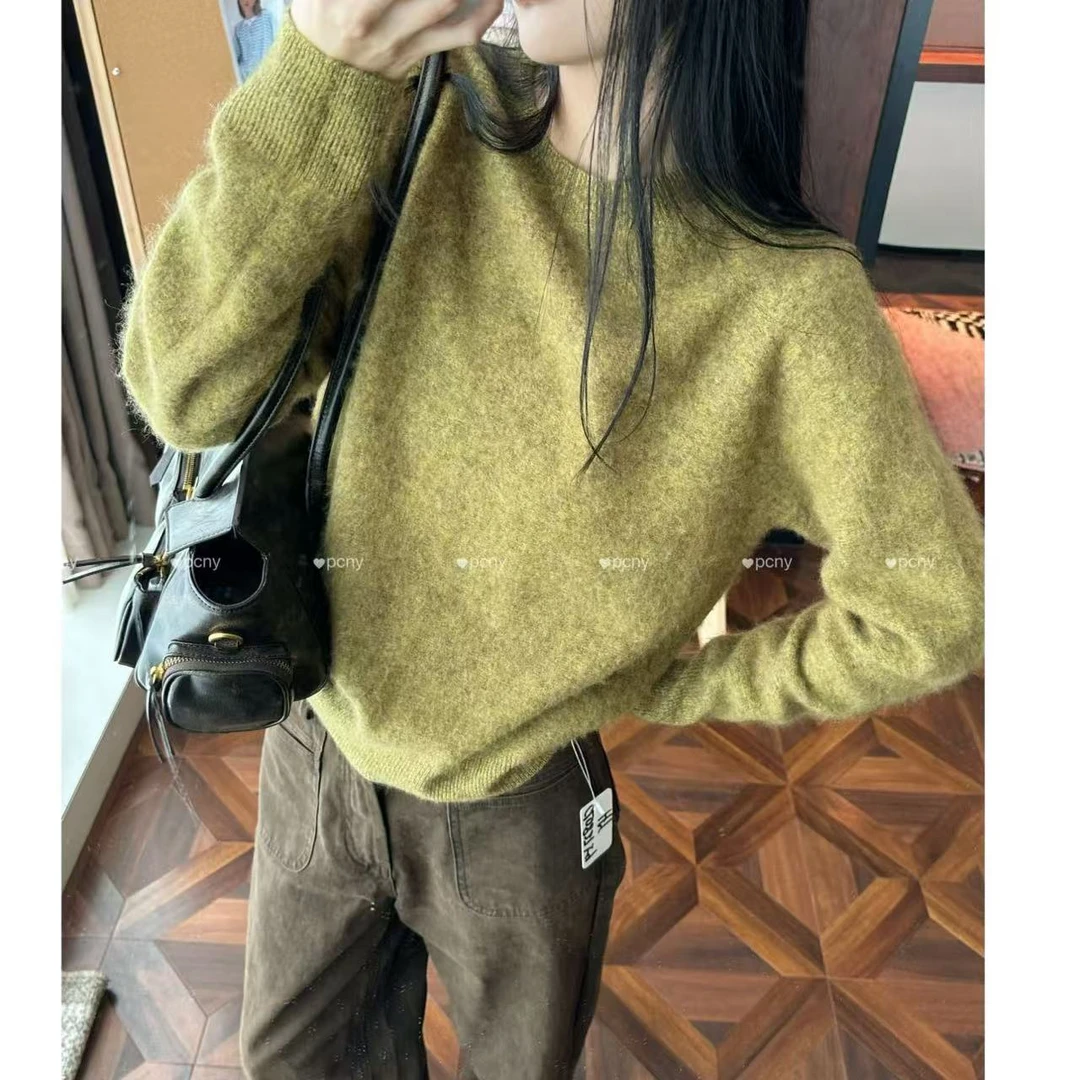 PCNY「丝柔核心」不理理冬季新款女装宽松时尚纯色百搭长袖针织衫