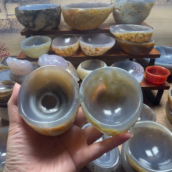 花***木天然玛瑙原石碗原色