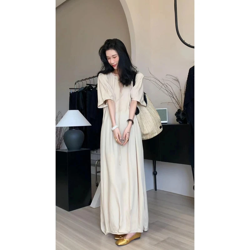 二静子2024韩国定制（总裁）衣柜必备的一款舒适感质感十足长裙9965