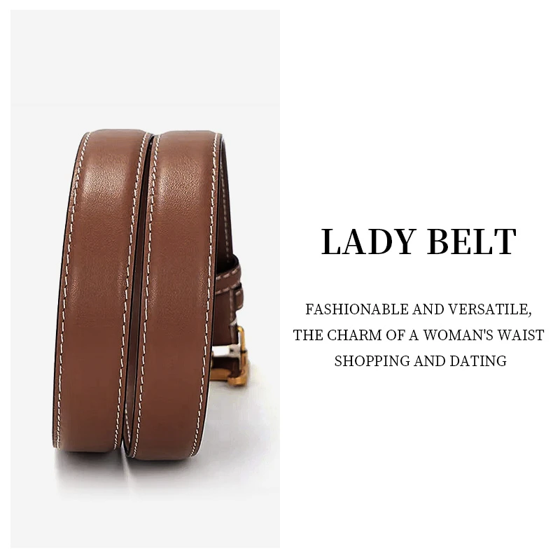 女士时尚轻奢复古女士优雅皮带6031AX-1咖【ZBJ】