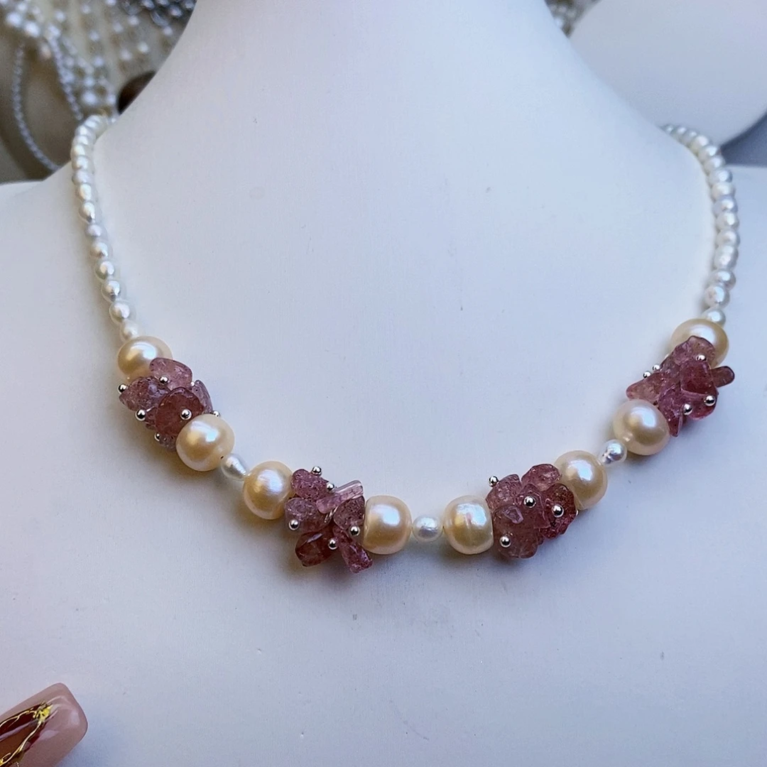 淡水珍珠颈饰银S925镶嵌