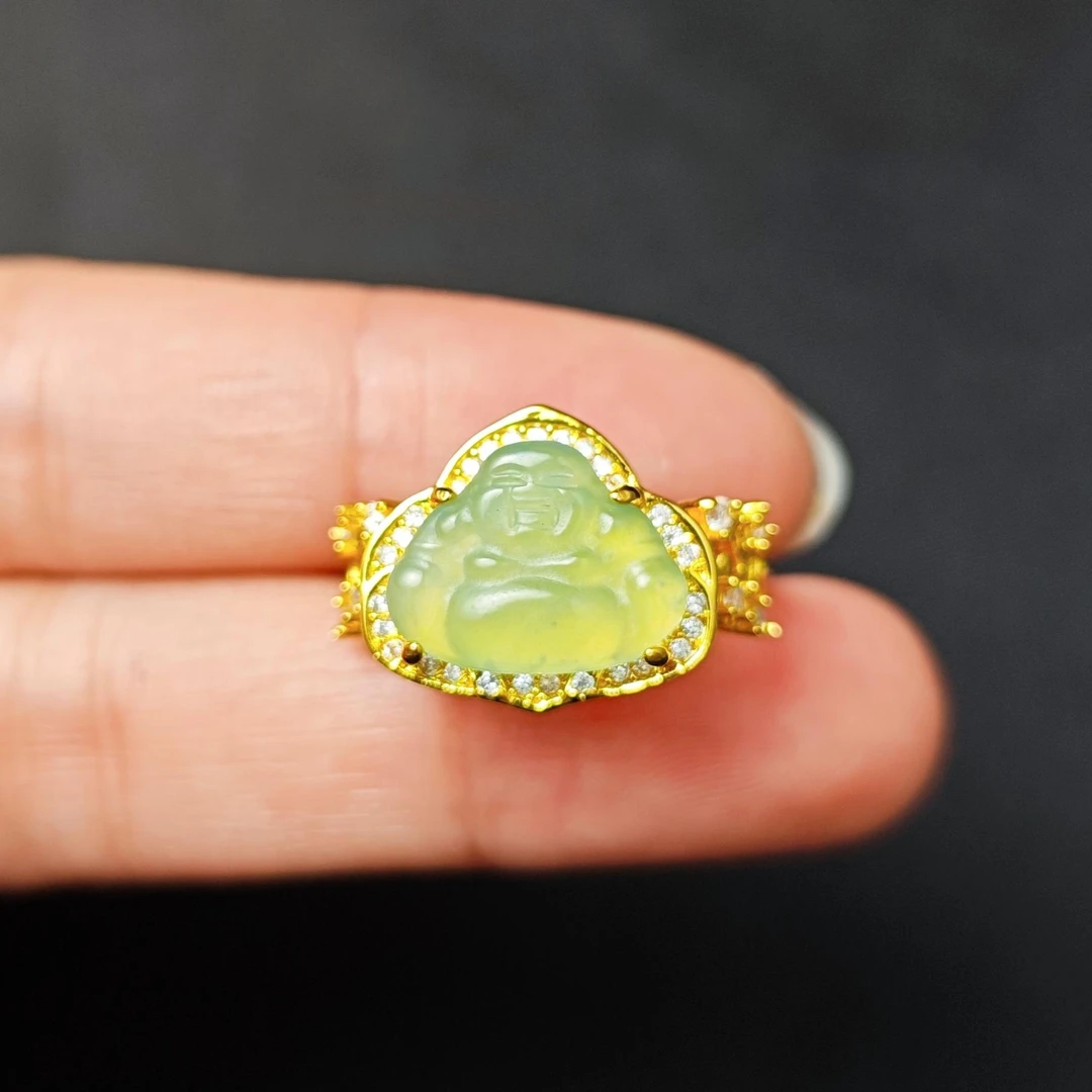 翡翠佛公戒指C01-335赠礼盒(多样性发)