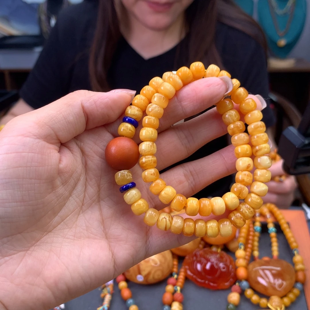 未镶嵌蜜蜡手串天然