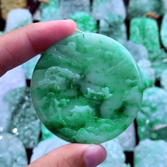 翡翠未镶嵌吊坠(不含链)