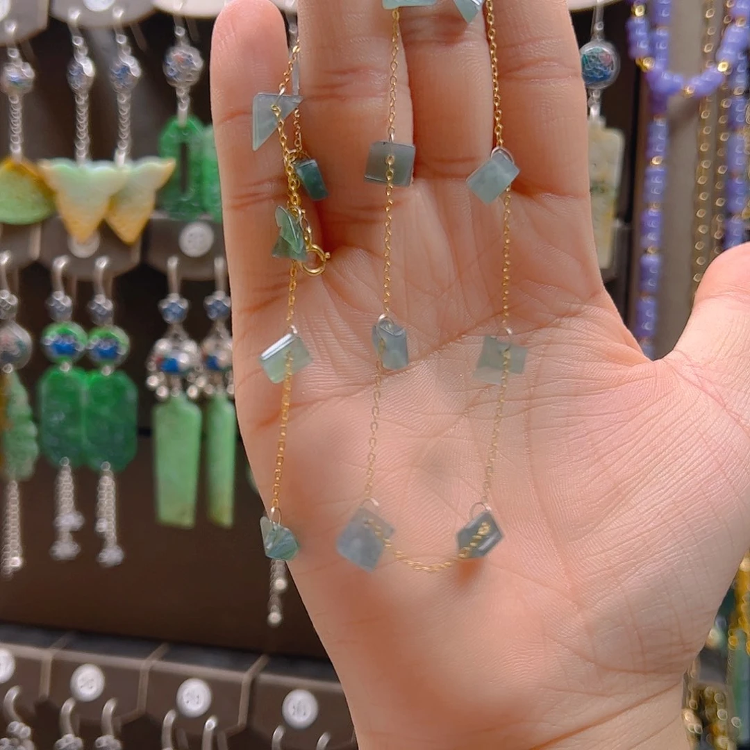 银S925镀金镶嵌翡翠耳坠