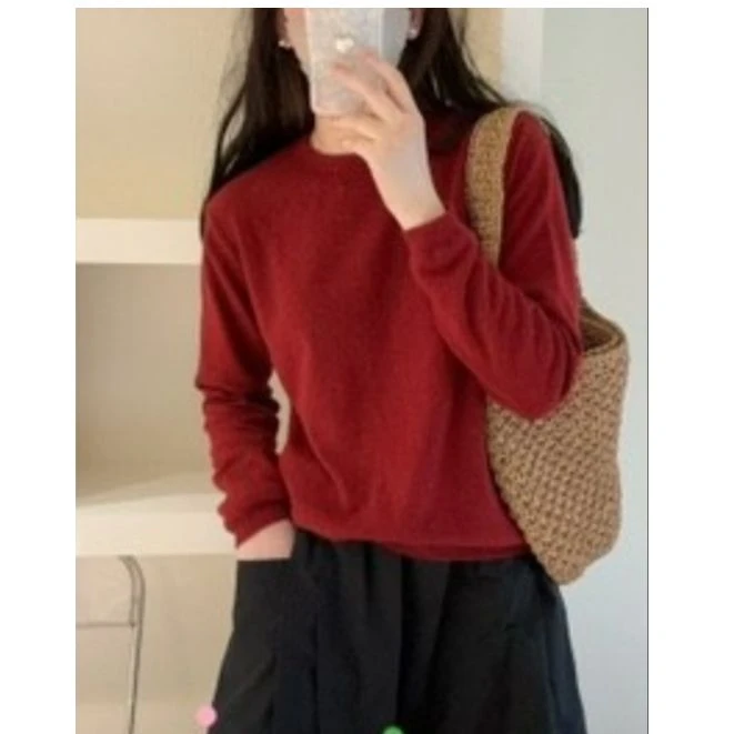 特!门店24&9!含绵羊毛套头圆领女式针织衫Z00449