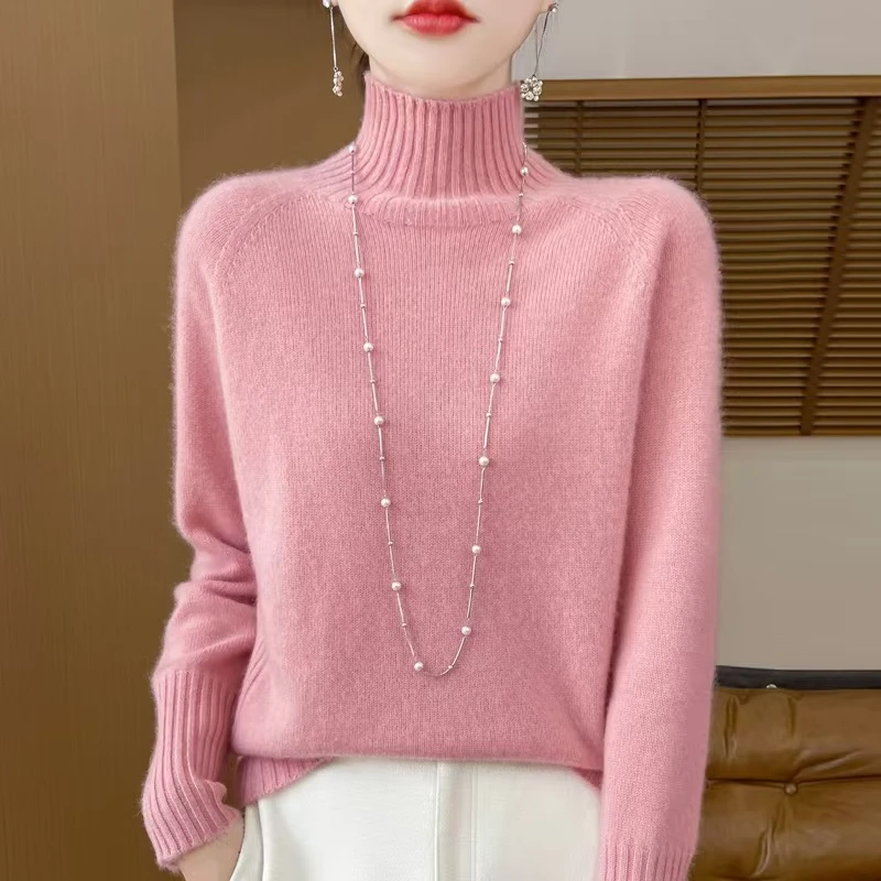 【一线成衣】2025年秋冬季加厚100%纯羊毛柔软亲肤打底衫dmr030