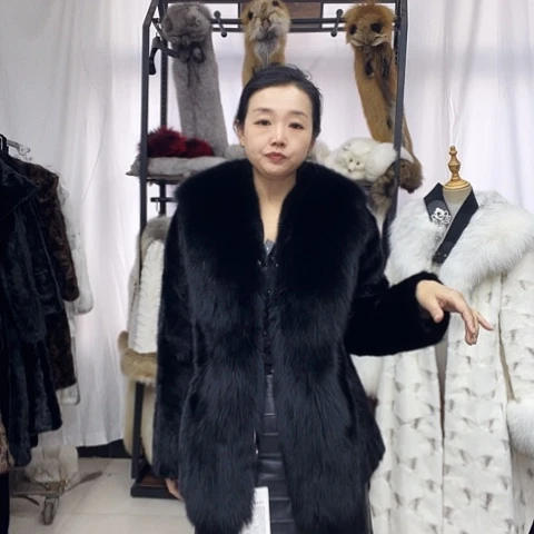 水貂毛保暖外套女士