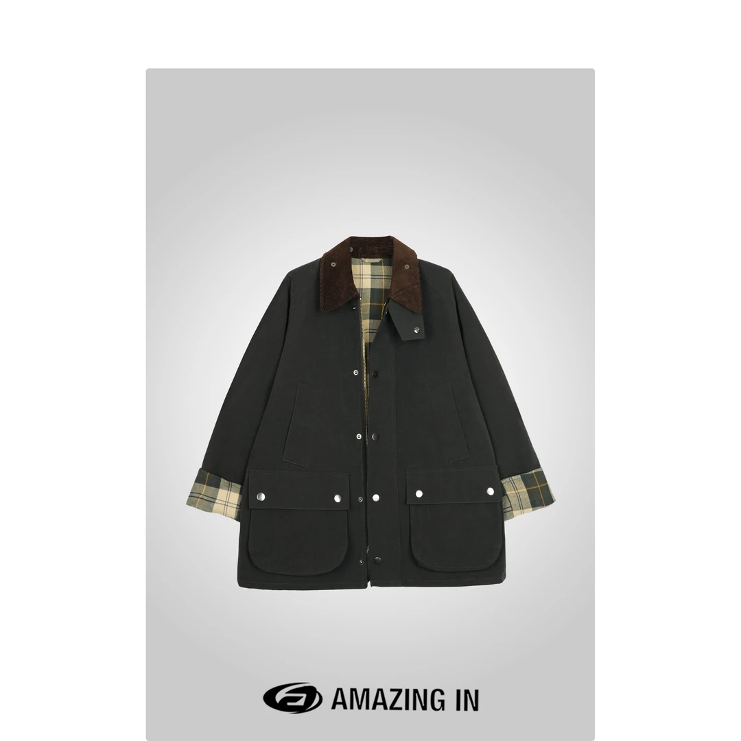 AMAZING IN | 棉麻混纺 | 灯芯绒翻领夹克外套 A240914-ZE-99430