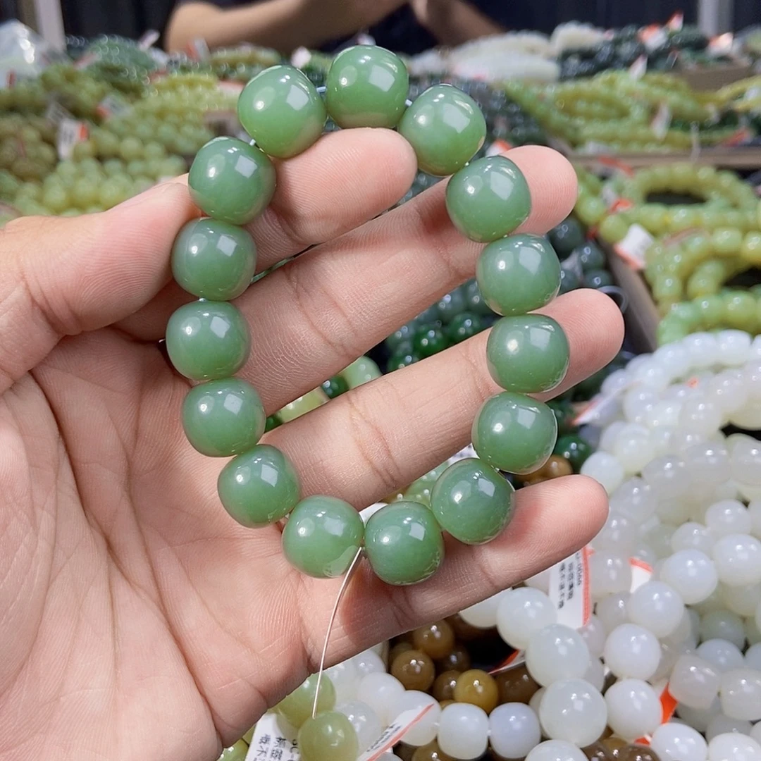 财****未镶嵌手串和田玉纯天然卡14新疆且末蓝多样性发一