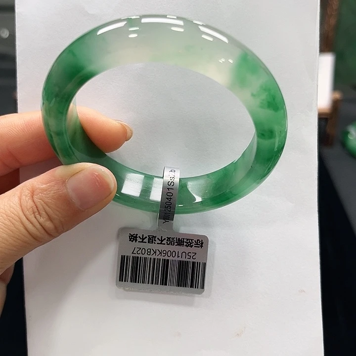 石英质玉（非洲翠）未镶嵌非洲翠手镯➕小玥54