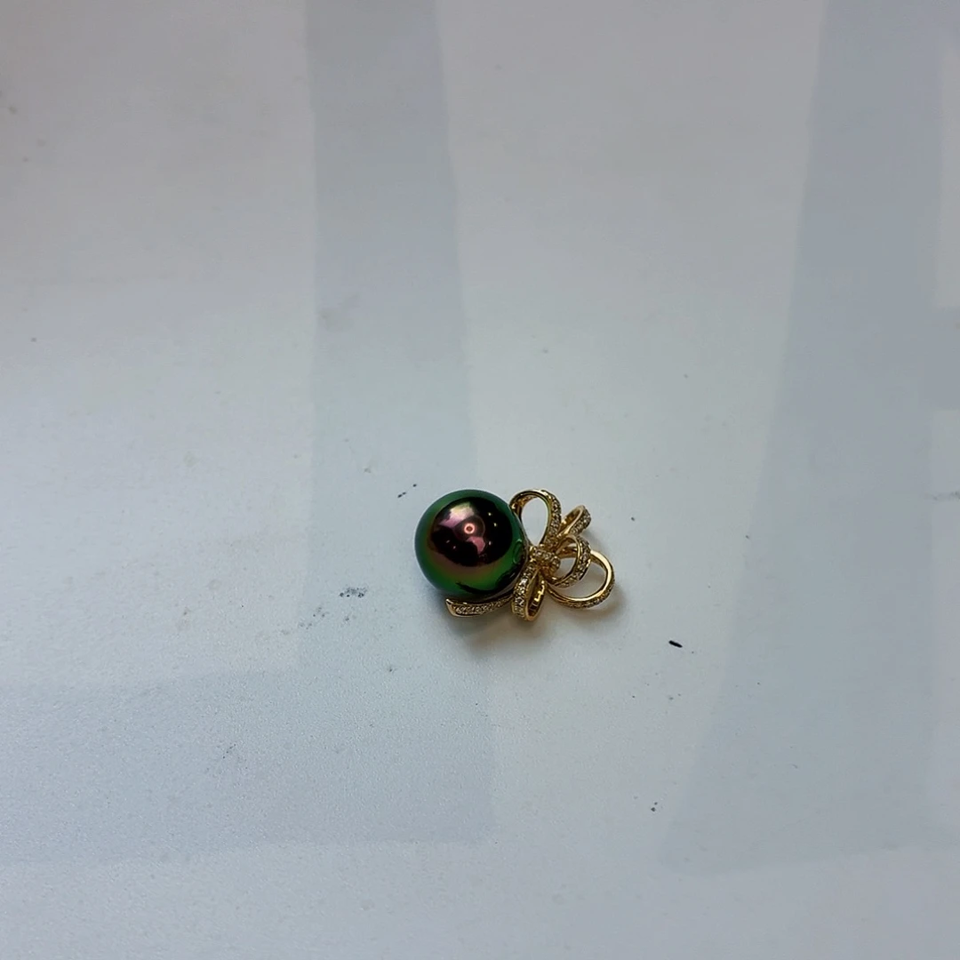 海水珍珠18K金镶嵌颈饰10-11mm