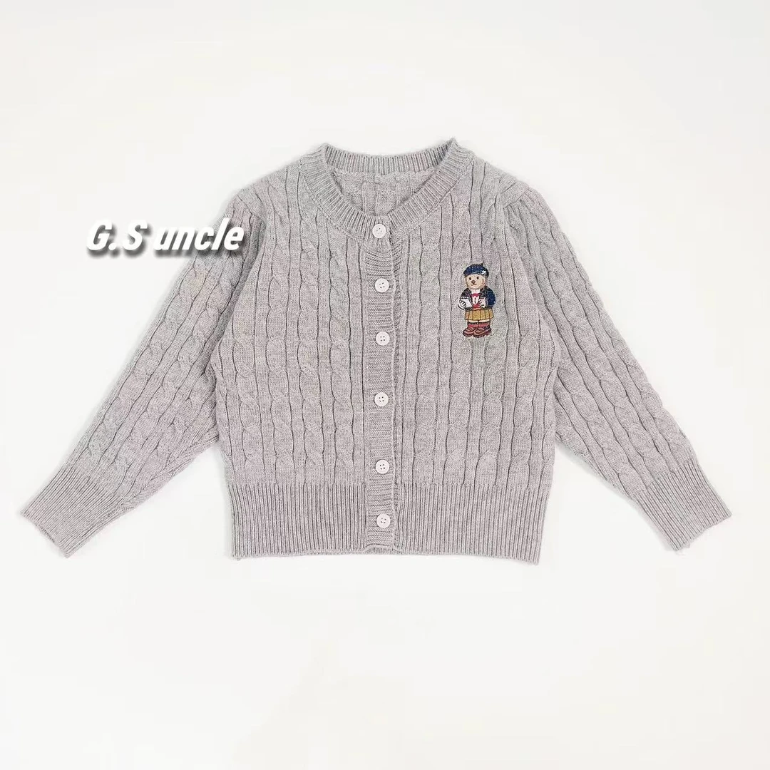 3【】B264女童25秋款经典百搭休闲圆领开衫