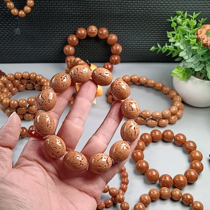 桃核手串铁籽鸡蛋黄鸽子蛋17