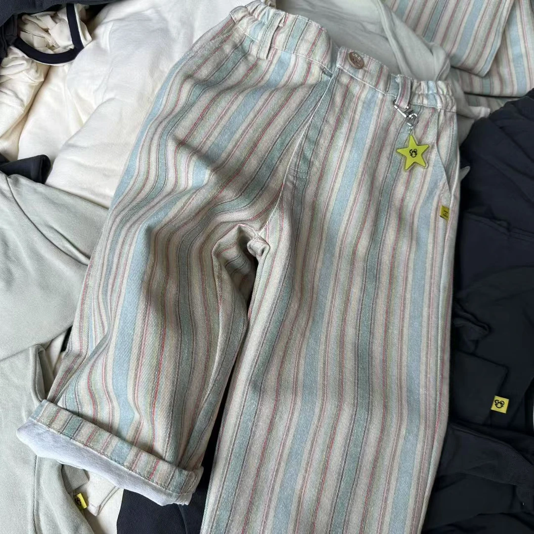 亲子彩条牛仔裤（不支持退货)