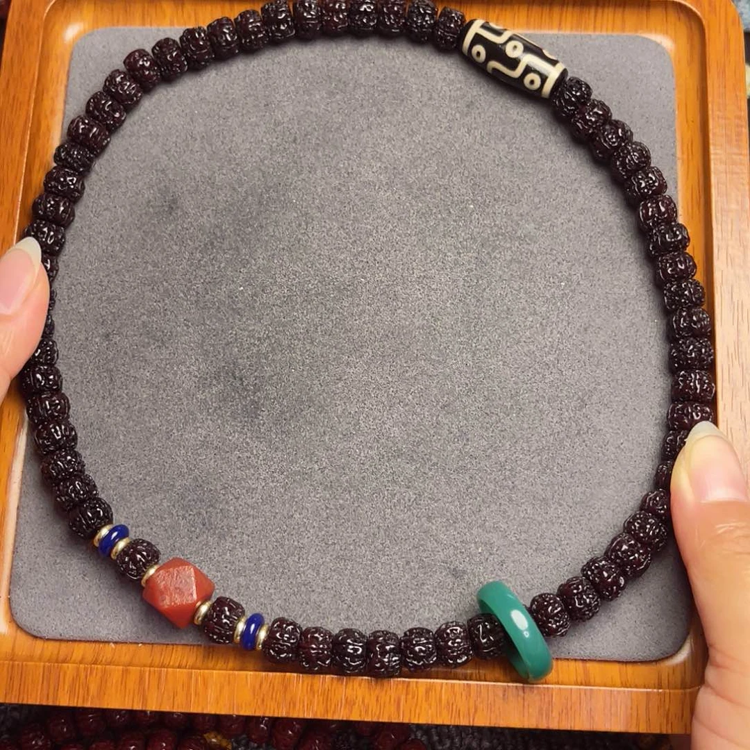 金刚菩提吊坠藏式直切一代龙黑金