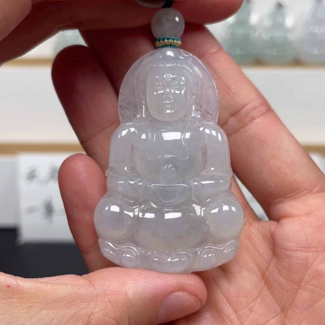 翡翠未镶嵌颈饰天然翡翠A货观音101号