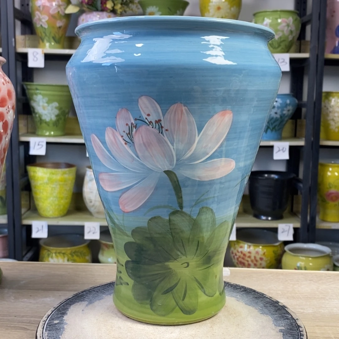 景德镇手工手绘陶瓷花盆