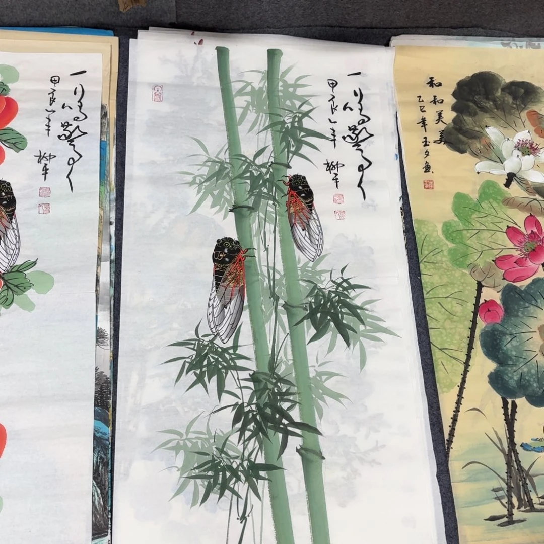 国画100×50一鸣惊人手绘画画画