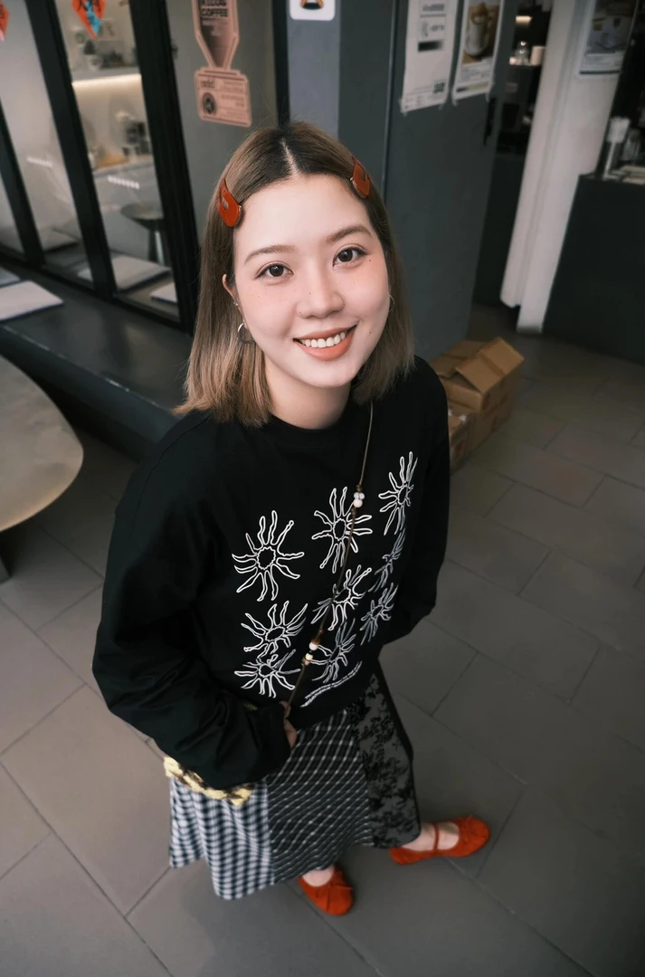 【重磅纯棉】美式太阳花长袖T恤女秋季新款宽松慵懒风打底衫上衣