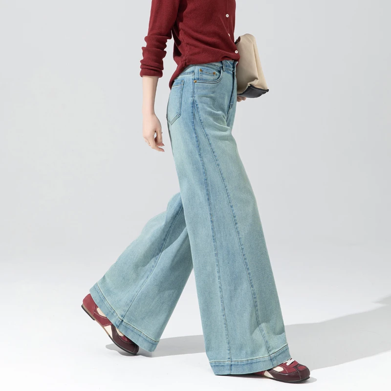 女士牛仔裤2025新款适合胯宽腿粗的裤子显瘦宽松阔腿裤秋季直筒裤