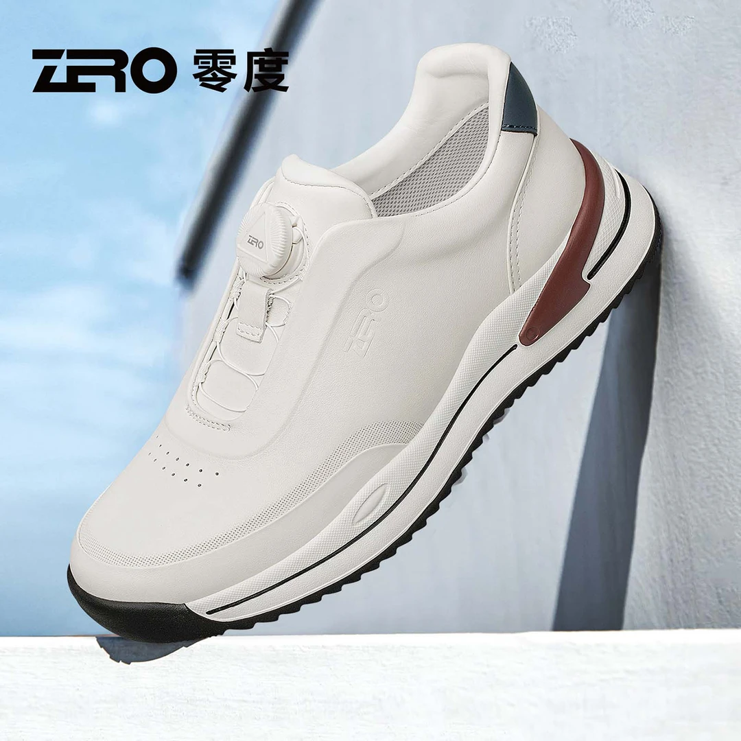 ZRO零度男鞋2025新款运动轻便真皮皮鞋耐磨旋转纽扣男士休闲鞋