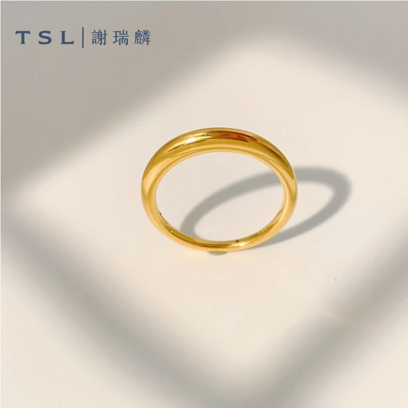 TSL/谢瑞麟计价足金海豚背黄金戒指男女款圣诞新款戒指