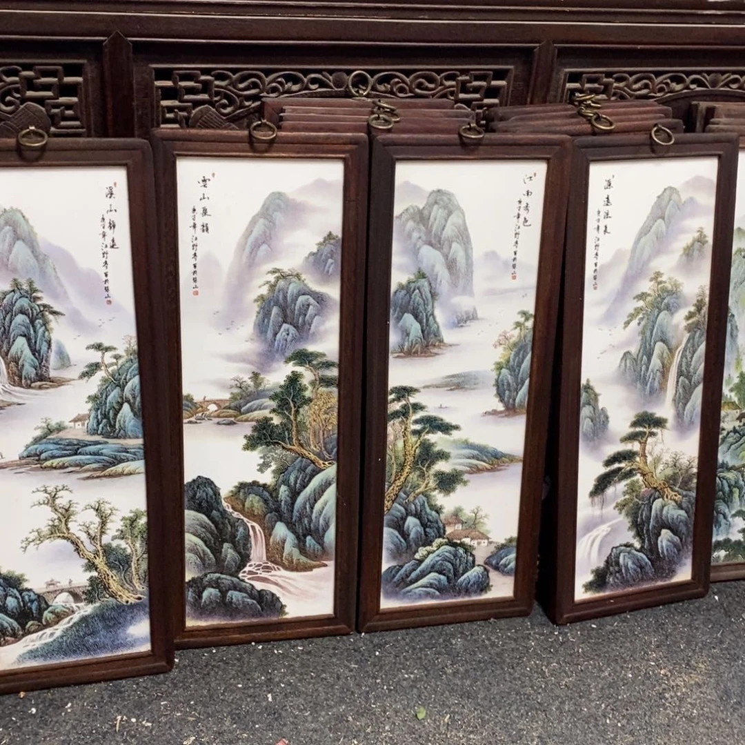瓷片53*21*4景德镇瓷板画柴窑烧制