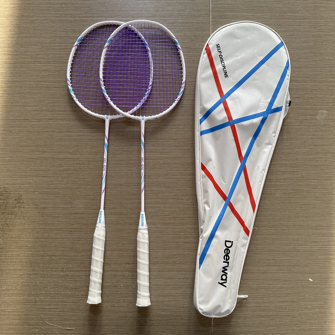 德尔惠正品羽毛球拍专业级双拍超轻耐打送套装58家庭通用训练优品