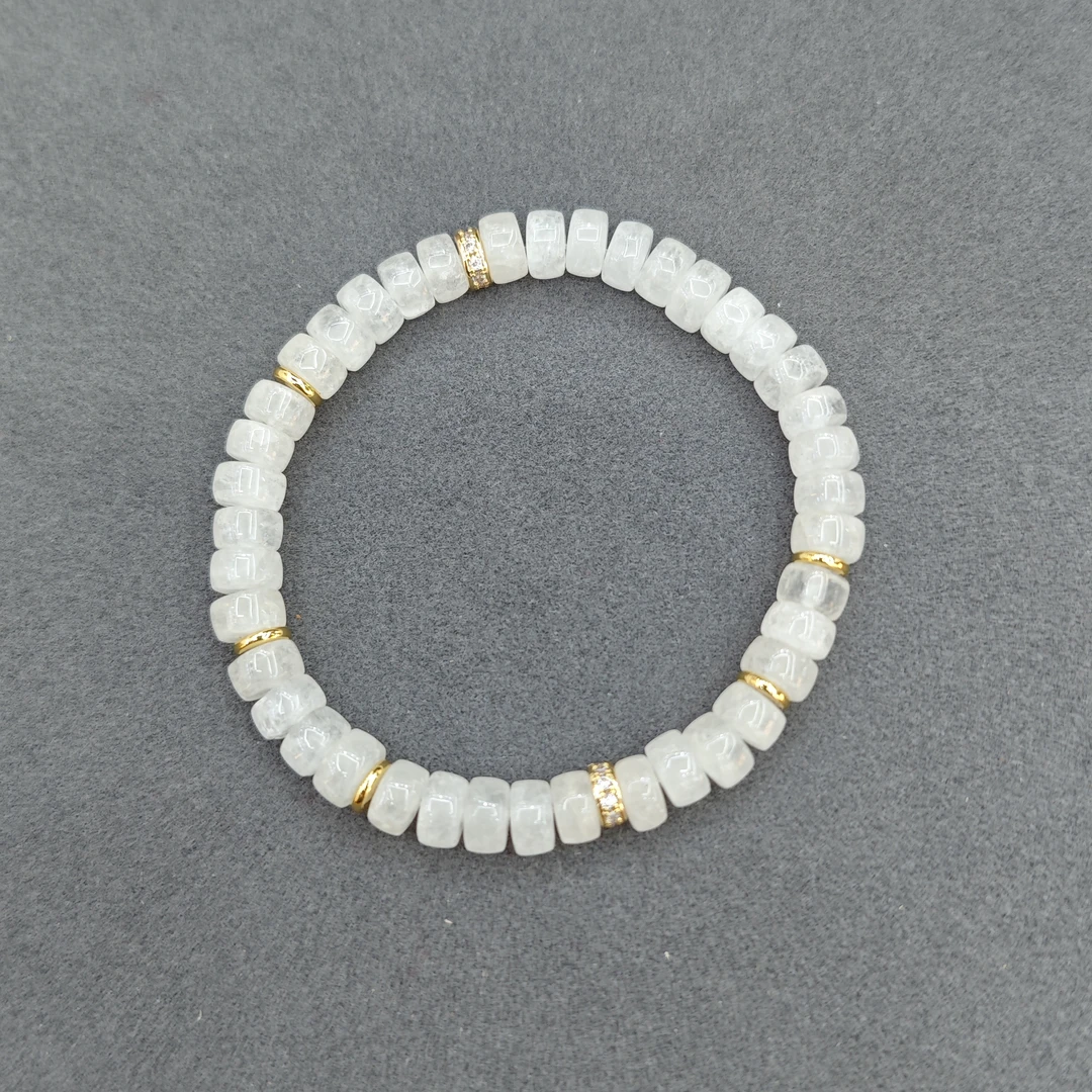 白水晶片珠设计款手串0040