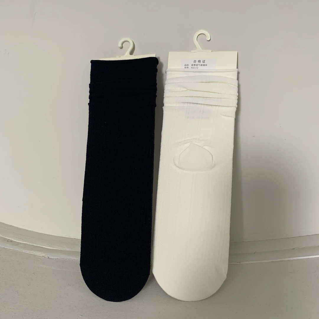 夏季透气简约百搭中筒堆堆袜