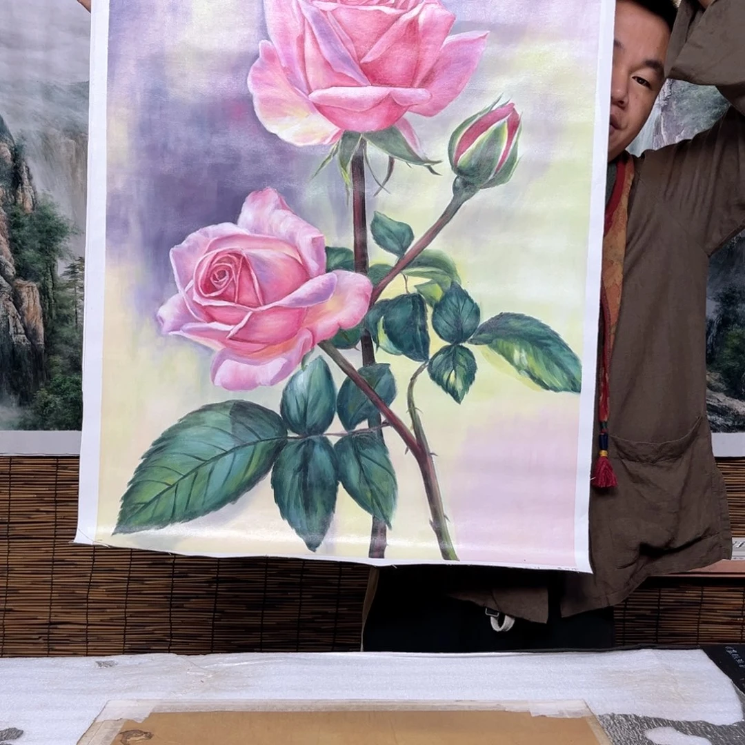 油画行路人小院绘画作品竞拍