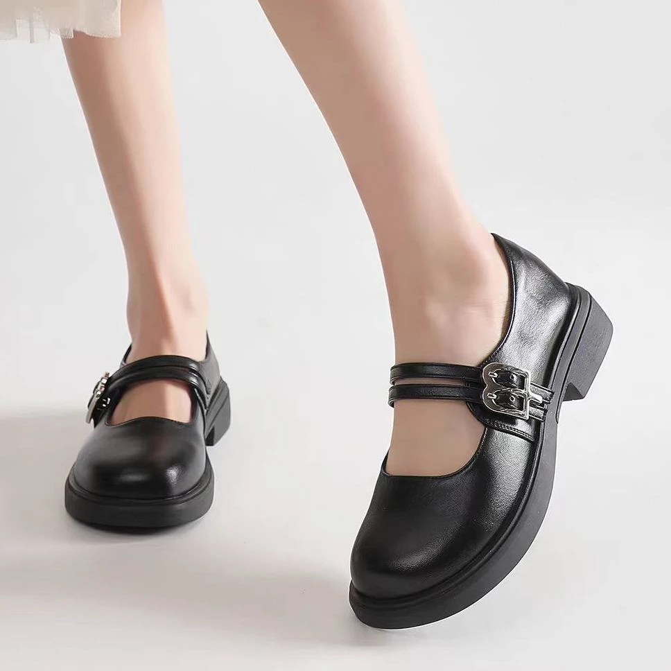 厚底玛丽珍鞋女时尚百搭英伦风粗跟单鞋K1-1187