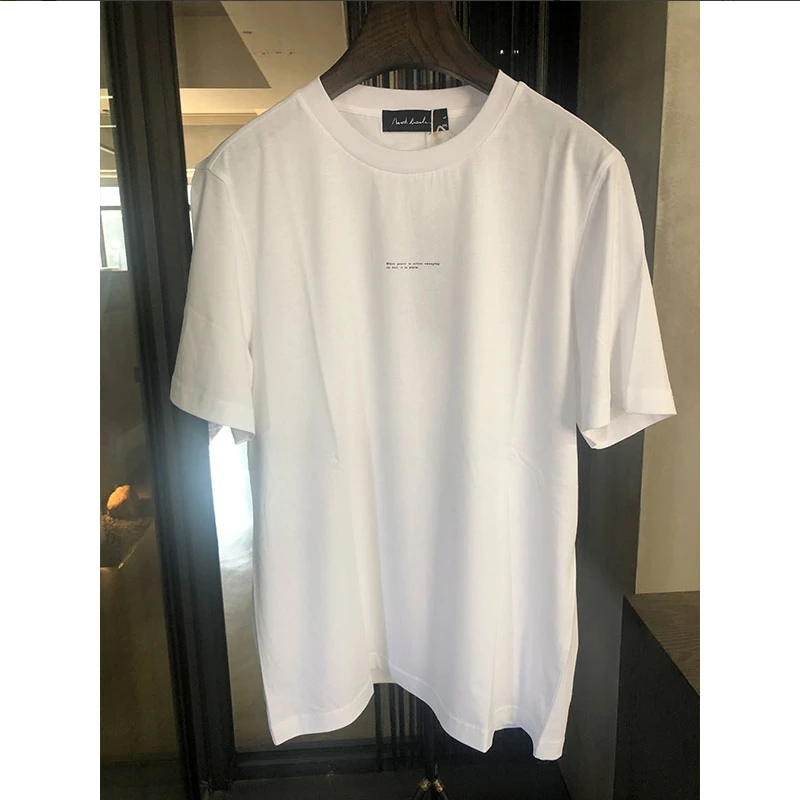 北纬三十度原创设计师品牌男装夏新款圆领印花短袖T恤22855Y